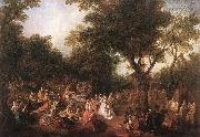 LANCRET, Nicolas Company in the Park g Sweden oil painting artist
